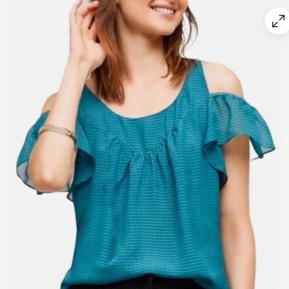 Maeve by Anthropologie Teal Blue Blouse | Size 8‎ | Good Condition